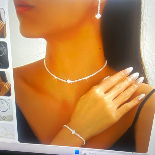 Schmuckset silber strass klar - silber,