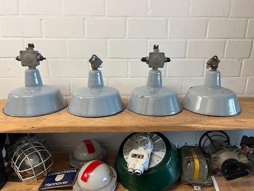 Blau grau emaillelampe - grau,