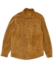 VINTAGE Herren Overshirt Wildlederhemd Small braun CS10
