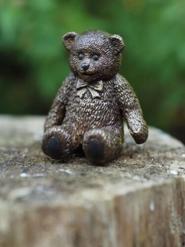 Bronzefigur teddy bär klein - bronzefigur, teddy-bär