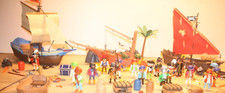 Playmobil -- PIRATEN - SEELEUTE -- mit Schiffen und Insel ! RIESIGES  KONVOLUT !