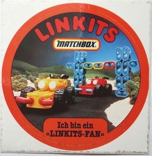 Werbe-Aufkleber Matchbox Linkits Robot Cars Steckspielzeug Fahrzeuge 80er