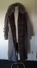 Mantel Damenmantel Diolen grau gefüttert mit weichem Echt Pelz Gr. 40 Vintage