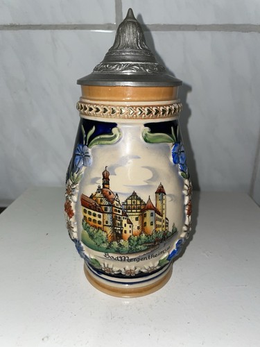 Bierkrug steinkrug zinndeckel - steinkrug,