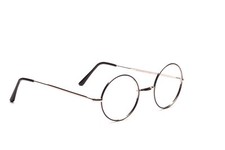 Runde Metallfassung Brille Silber mit Schwarz 38 mm bis 44 mm Mod 1700 ohne Pads