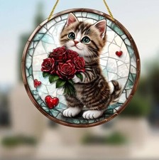 Katzen  Festerdekoration Hängebild Fensterbild  Wandbild Türbild Sonnenfänger