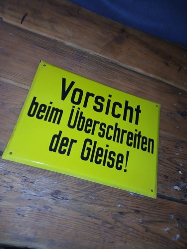 Eisenbahn emailschild gleis - emailschild,