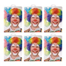 6x CLOWN PERÜCKE LOCKEN BUNT