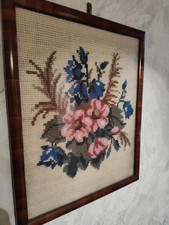 Stickbild Stickerei Landhaus Vintage Handarbeit Küche Blumen Ertnedank