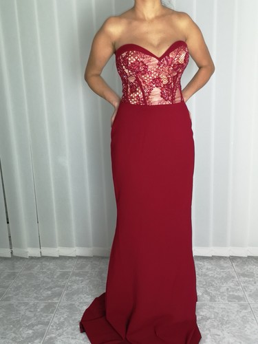 Abendkleid ballkleid bordeaux - ballkleid,