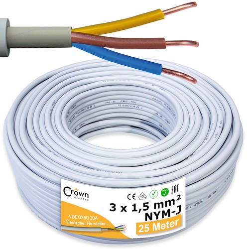 Nym 3x1 5mm kabel 25m - 3x1,5mm²,
