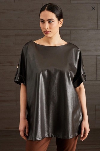 Faux leather lederimitat top - faux,
