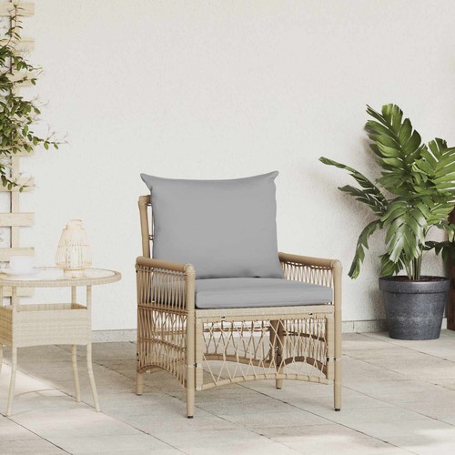 Gartenstuhl mit kissen beige - mit,