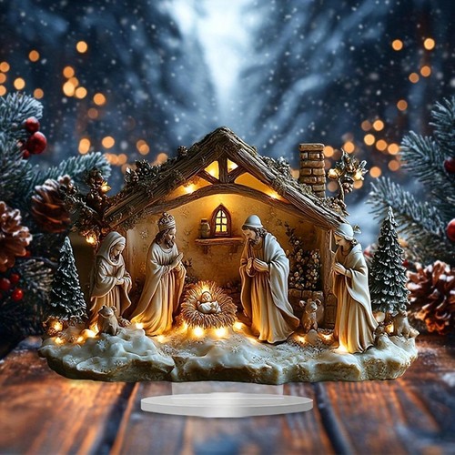 Weihnachtskrippe acrylschild - weihnachtskrippe,