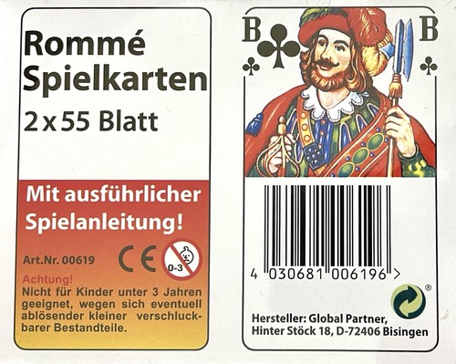 Rommé spielkarten 55 - spielkarten,