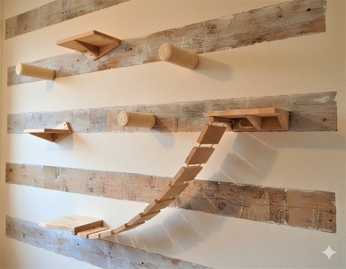 Katzen kletterwand 6teilig - kletterwand,