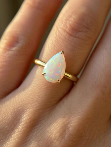 Natürlicher feueropal ring - natürlicher,