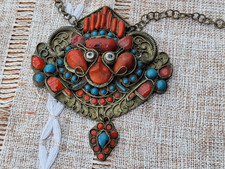 Altes amulett kette messing - amulett,