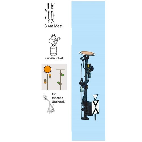 Vorsignal 4m gittermast - 3,4m,