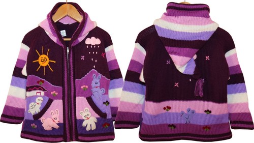 Kinder strickjacke brombeer - kinder,