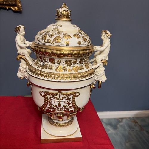 Prunk deckelvase capodimonte - deckelvase,