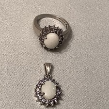 Opal tansanit set - tansanit, ring