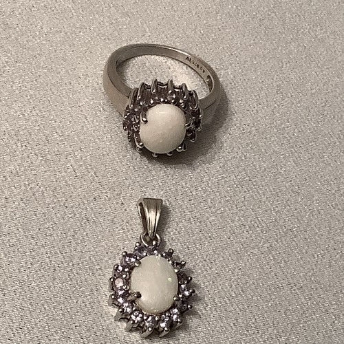Opal tansanit set ring - opal,