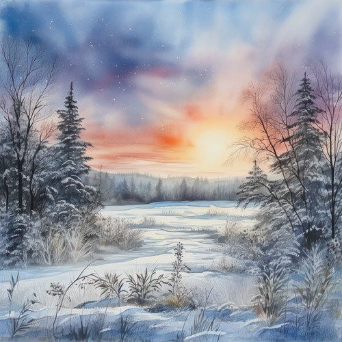 Wandbild wald winter - wald,
