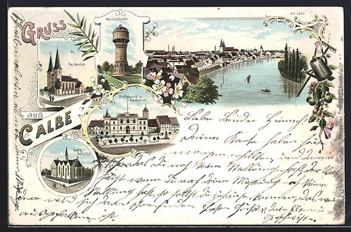 Lithographie calbe saale - /,