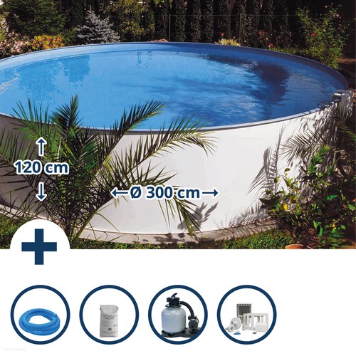 Stahlwandpool set rund - stahlwandpool,