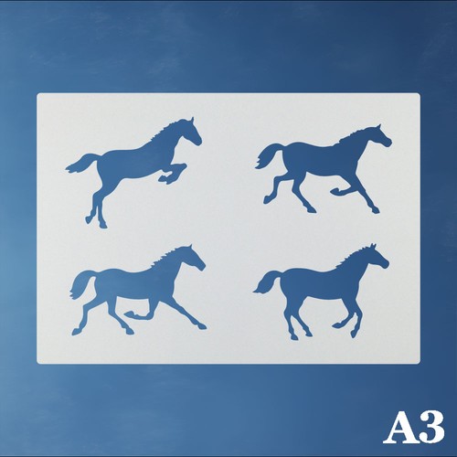 Schablone pferd pferde - a3, 4