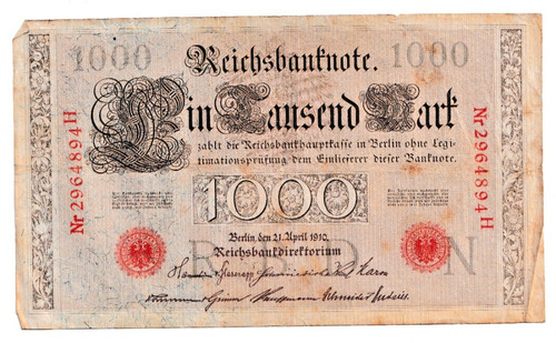Reichsbanknote 1000 mark - reichsbanknote,