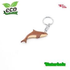 VINTAGE NATÜRLICHEN HOLZ HAI SCHLÜSSELANHÄNGER GLORIA MARIS SHARK KEYCHAIN WOOD