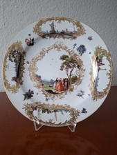 Meissen -Feiner  Teller mit Kauffahrteiszenen und Landschaftszenen um 1730-35 
