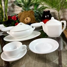 Vintage IKEA KALAS 20 TEILIGES KERAMIK KINDER SPEISESERVICE weiß Puppen 272.038.10