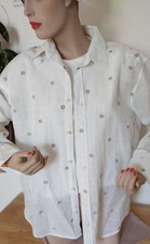 Hemdbluse weiß Transparent