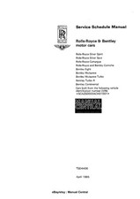 ROLLS ROYCE SILVER SPIRIT SPUR CAMARGUE CORNICHE SERVICE PLAN 80-86 TSD4406