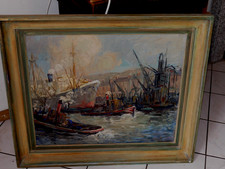 Hafen, Öl auf Leinwand