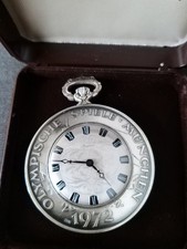 Bergland Taschenuhr in Münze Olympiade 1972 800er Silber Handaufzug