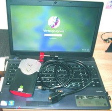 Marken-Laptop mit Fahrzeugdiagnose und OBD-Scanner