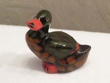 Ente Entenfigur Dekofigur für Setzkasten Vitrine braun orange für Sammler H 4 cm