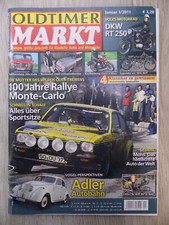 Oldtimer Markt Januar 2011 1/2011 Adler Autobahn Moto Guzzi Rallye Monte Carlo