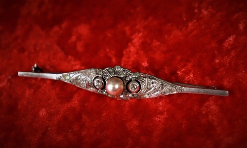 835 silber brosche perle - m.,
