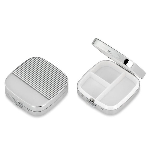 Pillendose silber fächer - silber, 3