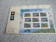 Einschreiben aus Latvija Riga" Flugenten 1990 8er Block+Sondermarken"