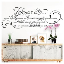 Wandtattoo Wandsticker Wandaufkleber Flur Wohnzimmer Spruch Zuhause Liebe W942