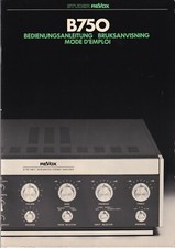 Bedienungsanleitung-Operating Instructions für Revox B 750