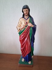 Antike Herz Jesu Figur Gips 54