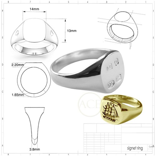925 massiver silber siegelring - 925, silber-siegelring