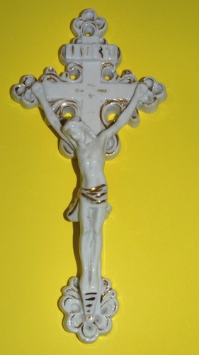 Altes porzellan wandkreuz - altes,